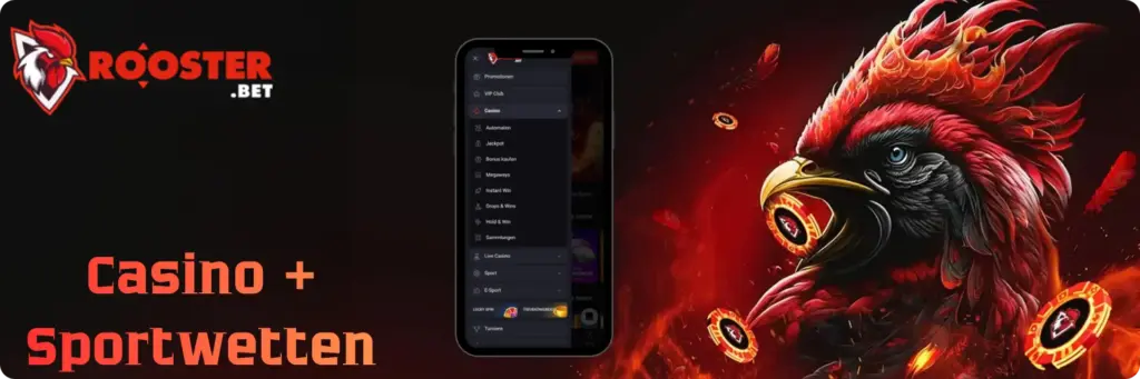 RoosterBet Casino + Sportwetten