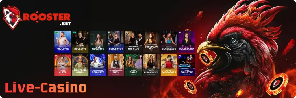 RoosterBet Live-Casino